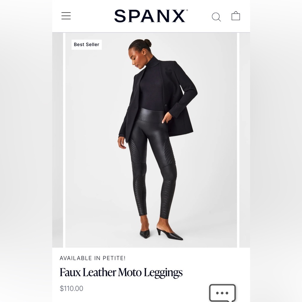 Spanx Faux Leather Quilted Moto leggings